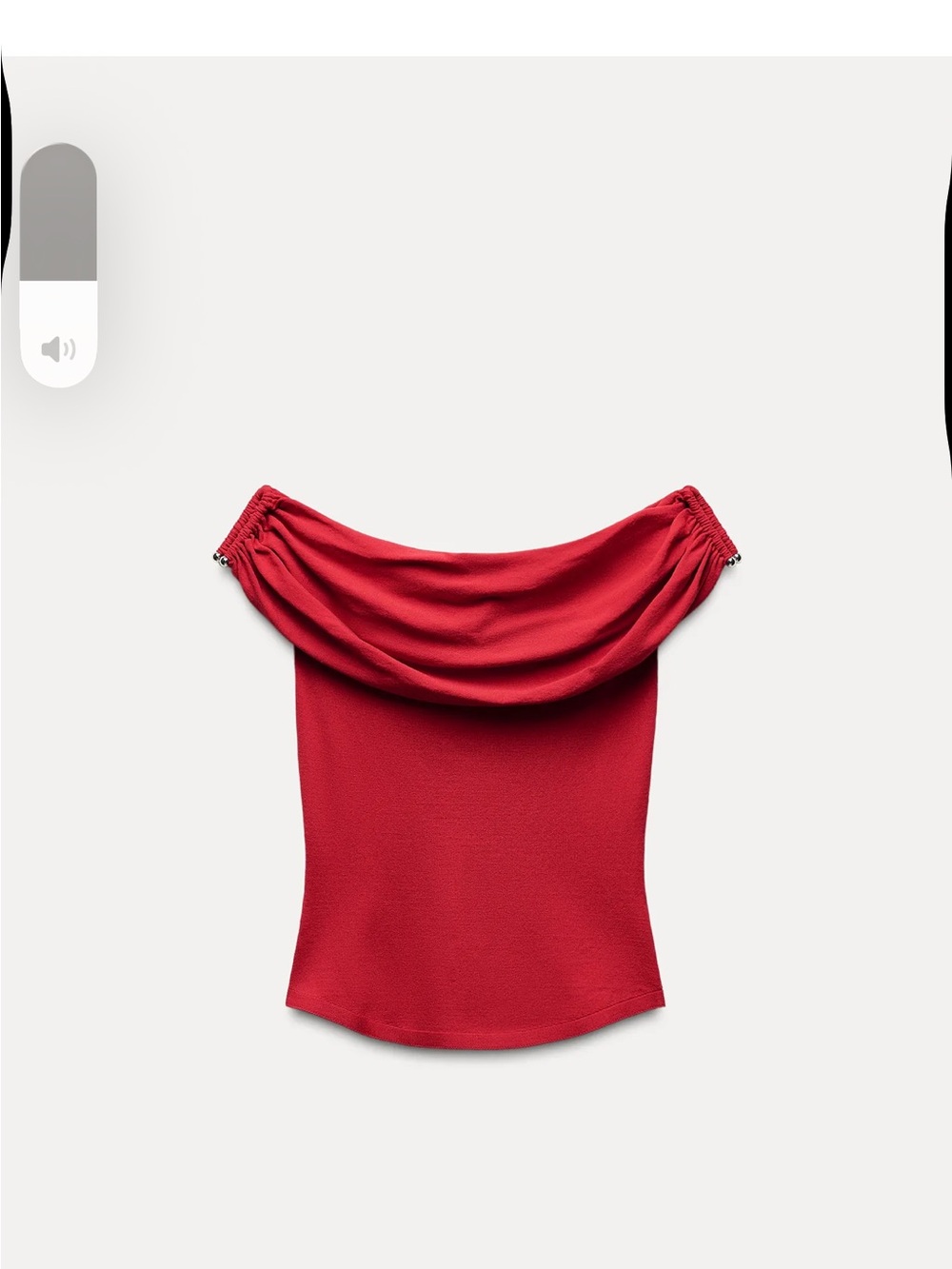 Zara Red Off-Shoulder Draped Camisole